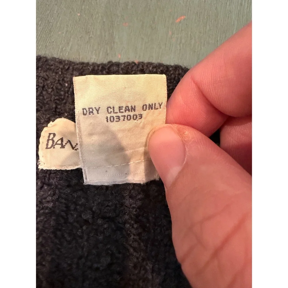 Banana Republic Mens Wool Cashmere Ribbed Crew Neck Sweater Charcoal Grey Large